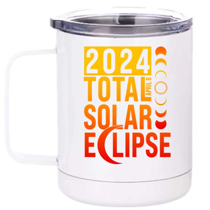 2024 Total Solar Eclipse April 8 Front & Back 12oz Stainless Steel Tumbler Cup