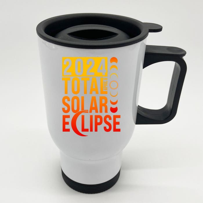 2024 Total Solar Eclipse April 8 Front & Back Stainless Steel Travel Mug