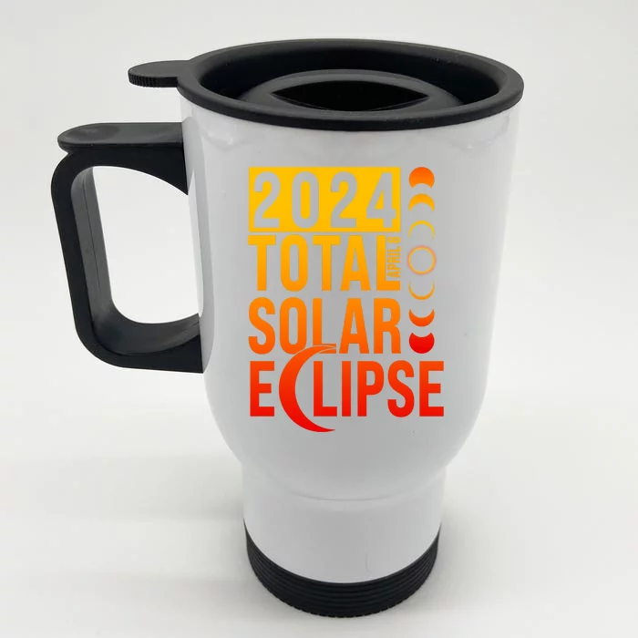 2024 Total Solar Eclipse April 8 Front & Back Stainless Steel Travel Mug