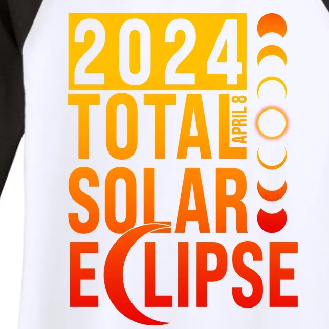 2024 Total Solar Eclipse April 8 Women's Tri-Blend 3/4-Sleeve Raglan Shirt