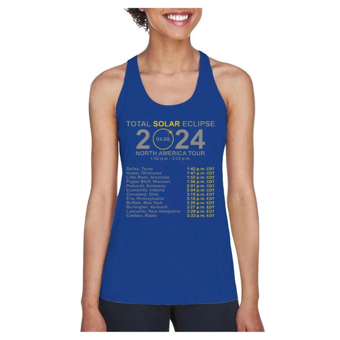 2024 Total Solar Eclipse April 8 Path Of The Eclipse Women's Racerback Tank