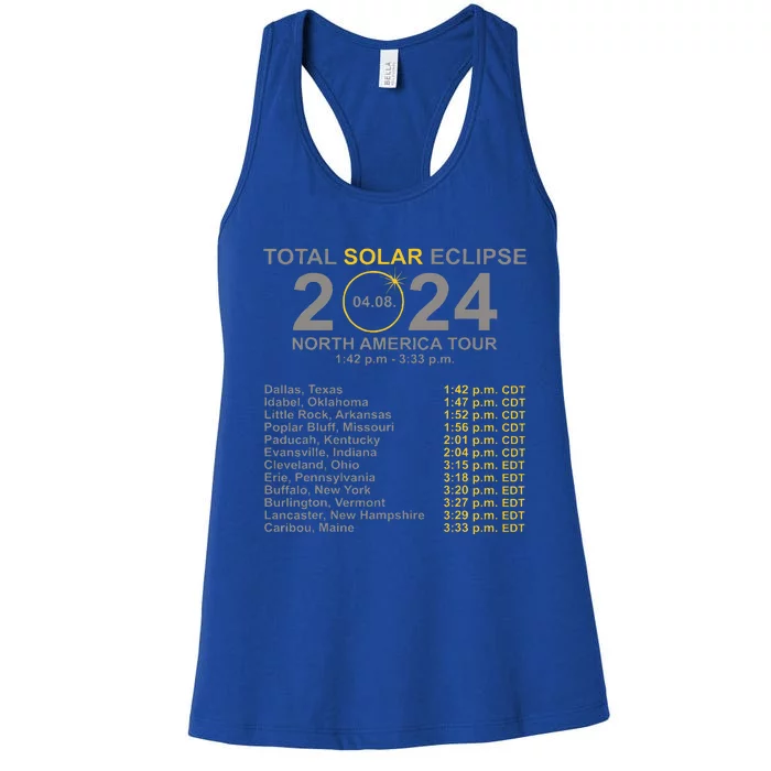 2024 Total Solar Eclipse April 8 Path Of The Eclipse Women's Racerback Tank