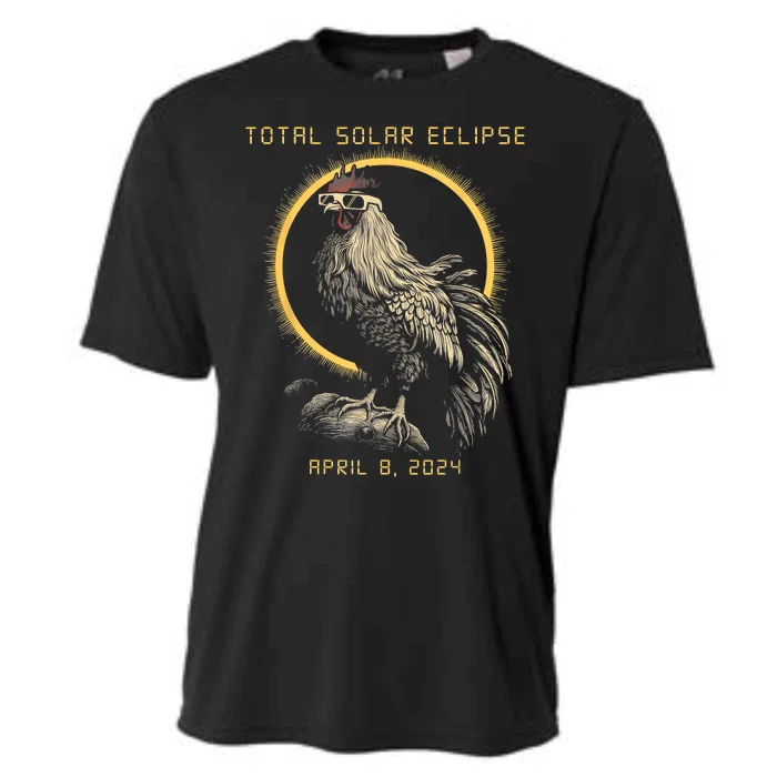 2024 Total Solar Eclipse April 8 Funny Rooster With Glasses Cooling Performance Crew T-Shirt