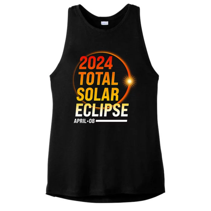 2024 Total Solar Eclipse April 08 2024 Ladies Tri-Blend Wicking Tank