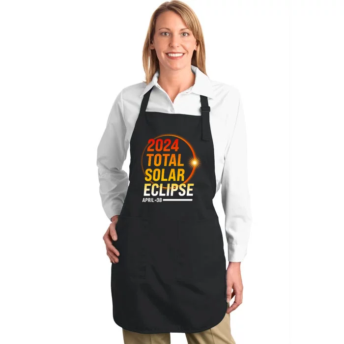 2024 Total Solar Eclipse April 08 2024 Full-Length Apron With Pocket