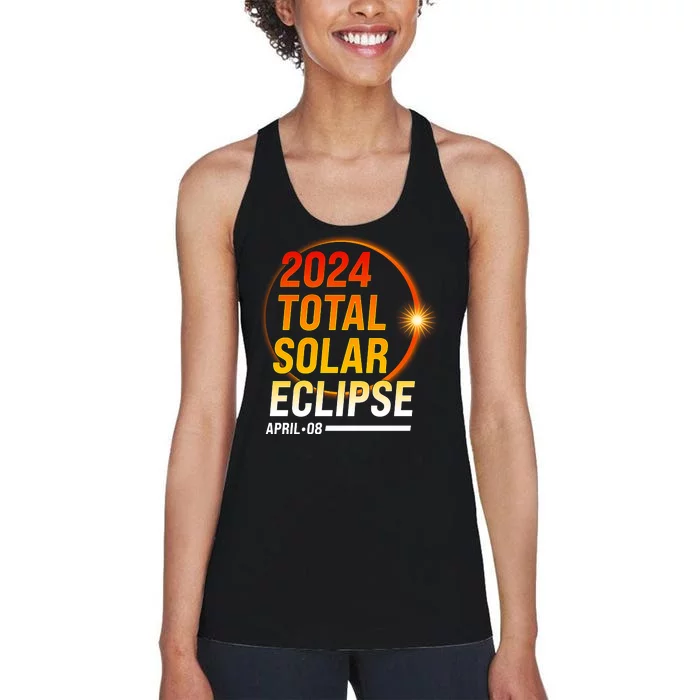 2024 Total Solar Eclipse April 08 2024 Women's Racerback Tank