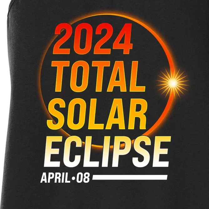 2024 Total Solar Eclipse April 08 2024 Women's Racerback Tank