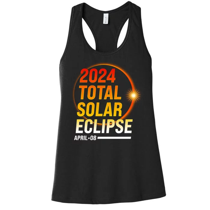 2024 Total Solar Eclipse April 08 2024 Women's Racerback Tank