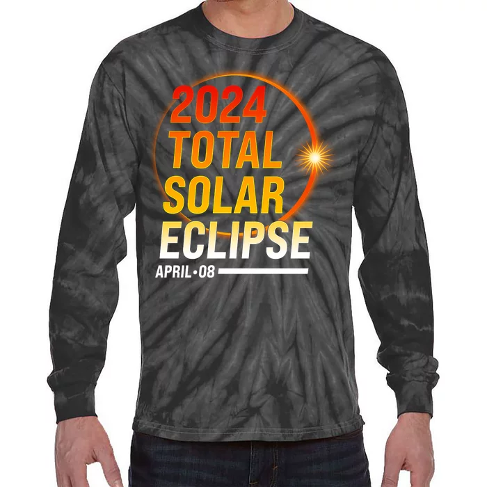 2024 Total Solar Eclipse April 08 2024 Tie-Dye Long Sleeve Shirt