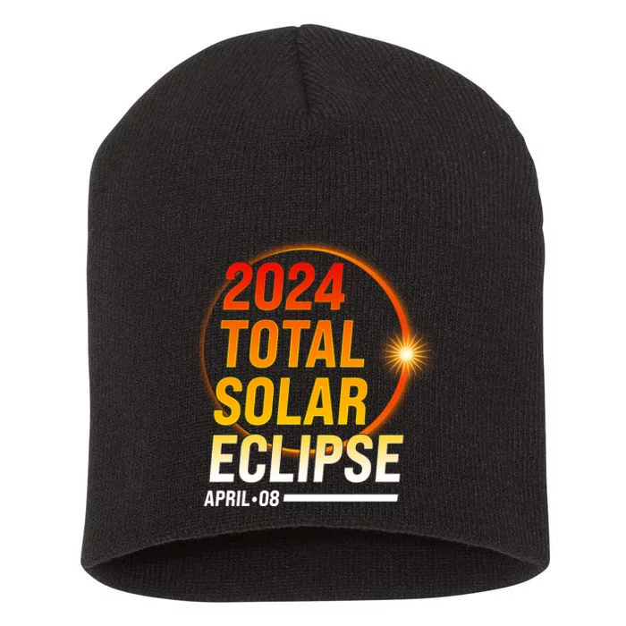 2024 Total Solar Eclipse April 08 2024 Short Acrylic Beanie