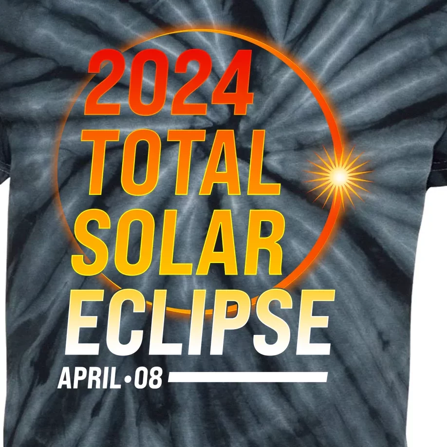 2024 Total Solar Eclipse April 08 2024 Kids Tie-Dye T-Shirt