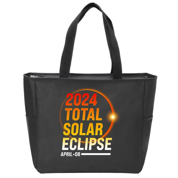 2024 Total Solar Eclipse April 08 2024 Zip Tote Bag