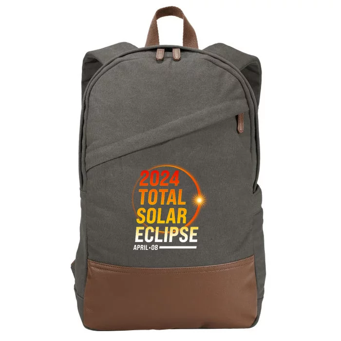 2024 Total Solar Eclipse April 08 2024 Cotton Canvas Backpack