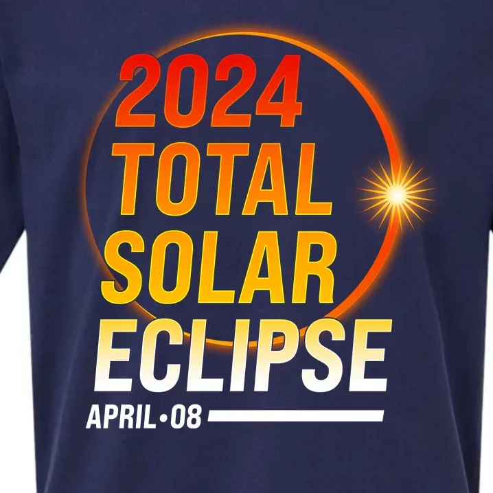 2024 Total Solar Eclipse April 08 2024 Sueded Cloud Jersey T-Shirt