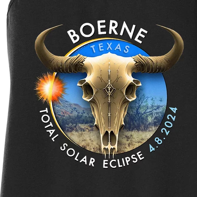 2024 Total Solar Eclipse Totality Boerne Texas 29 Women's Racerback Tank