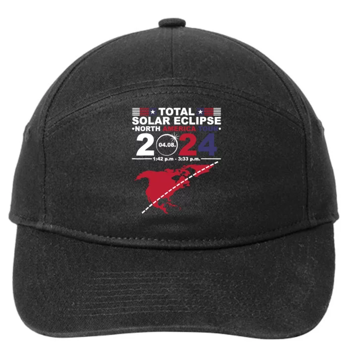 2024 Total Solar Eclipse April 8 Path Of The Eclipse 7-Panel Snapback Hat