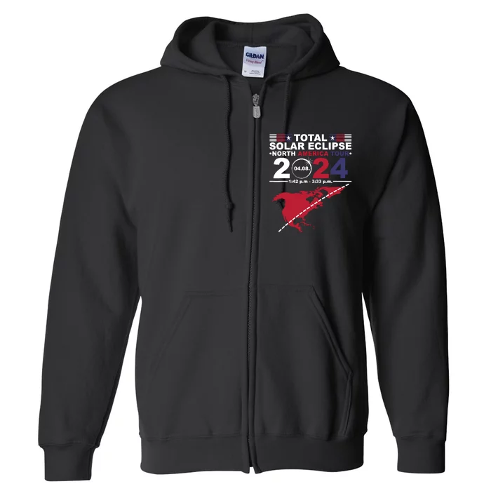 2024 Total Solar Eclipse April 8 Path Of The Eclipse Full Zip Hoodie