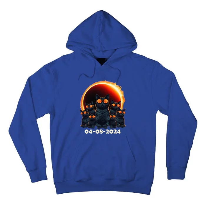 2024 Total Solar Eclipse Cat Matching Family or Friends Tall Hoodie