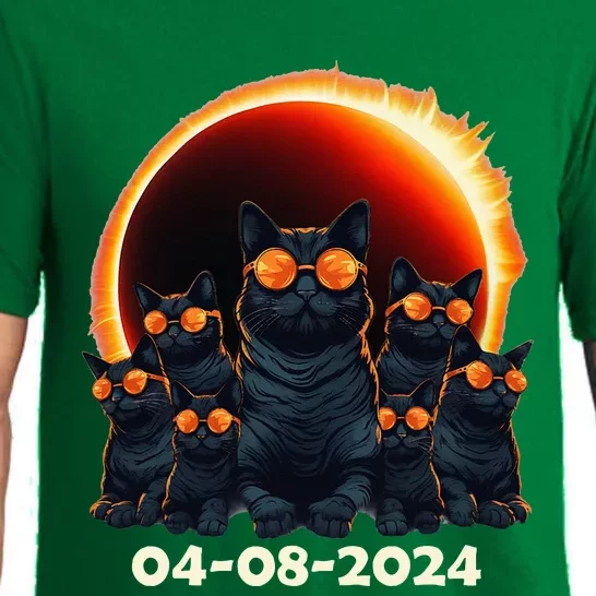 2024 Total Solar Eclipse Cat Matching Family or Friends Pajama Set