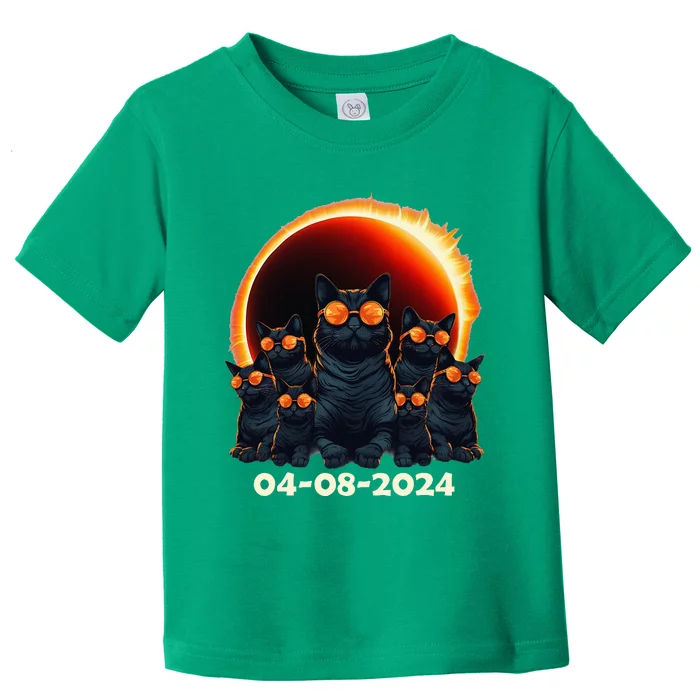 2024 Total Solar Eclipse Cat Matching Family or Friends Toddler T-Shirt