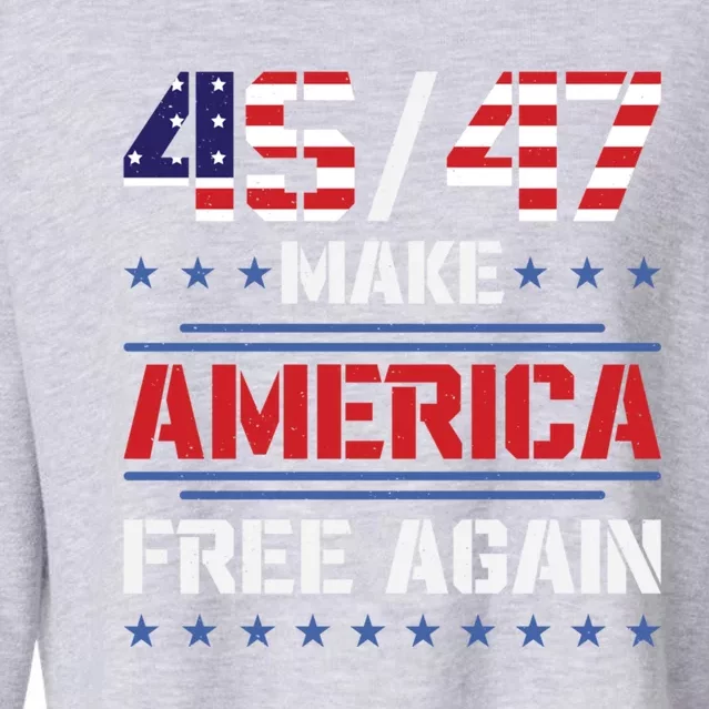 2024 Trump Save America Make America Free Again Gift Cropped Pullover Crew