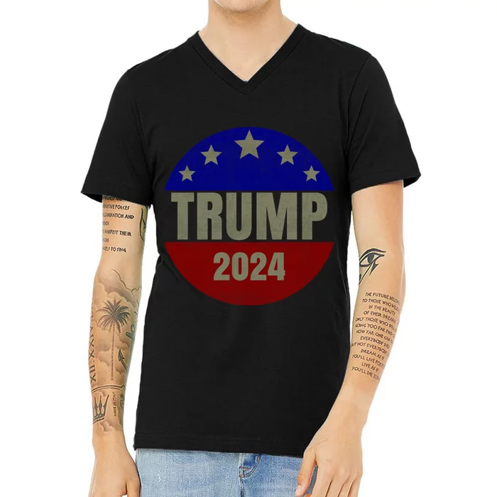 2024 Trump, Save America Again USA Flag V-Neck T-Shirt