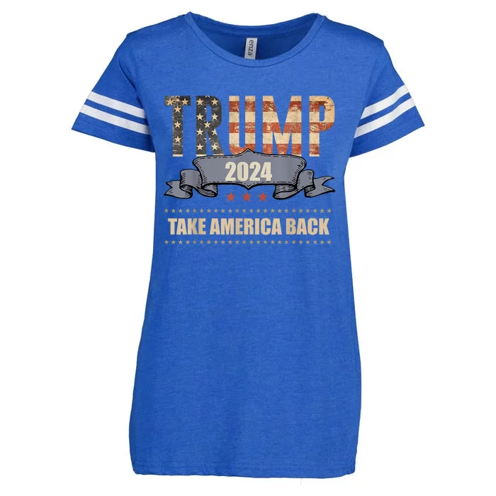 2024 Trump Take America Back Enza Ladies Jersey Football T-Shirt