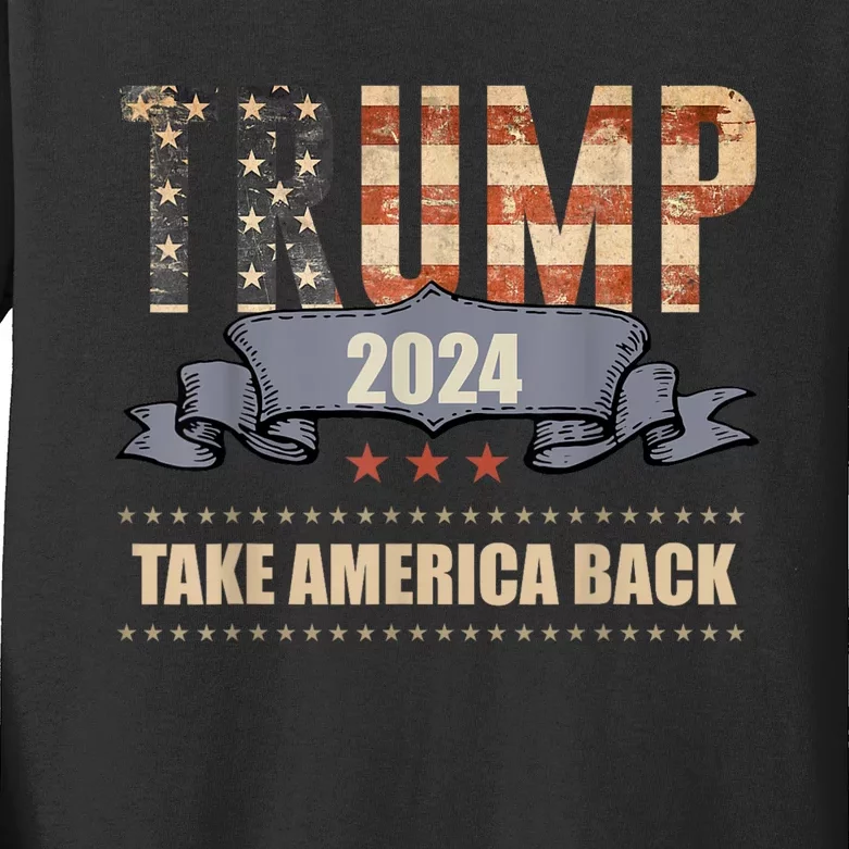 2024 Trump Take America Back Kids Long Sleeve Shirt