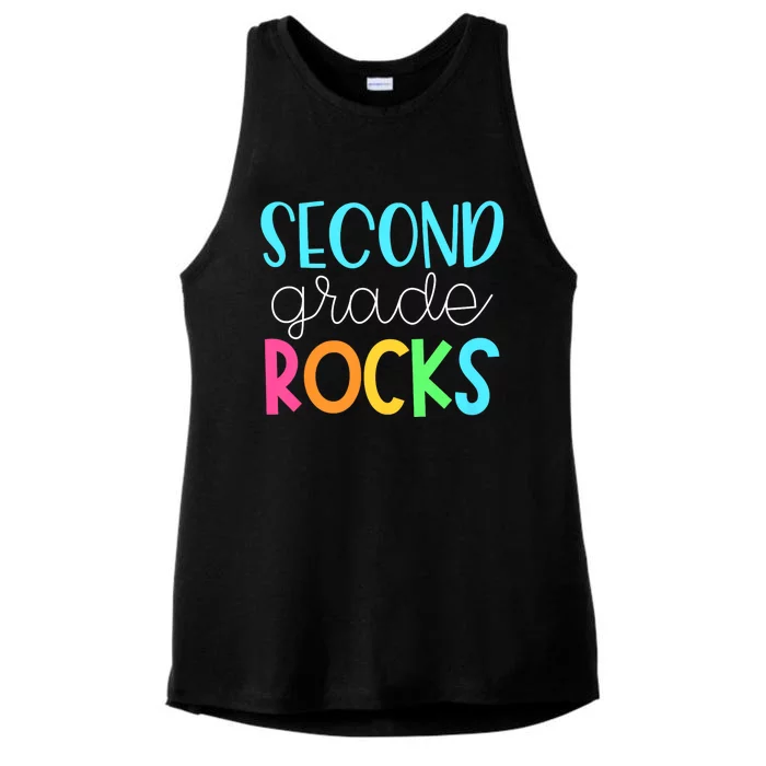 2nd Teacher Team Second Grade Rocks First Day Of Back To School Ladies Tri-Blend Wicking Tank