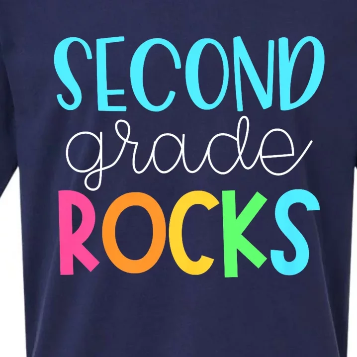 2nd Teacher Team Second Grade Rocks First Day Of Back To School Sueded Cloud Jersey T-Shirt