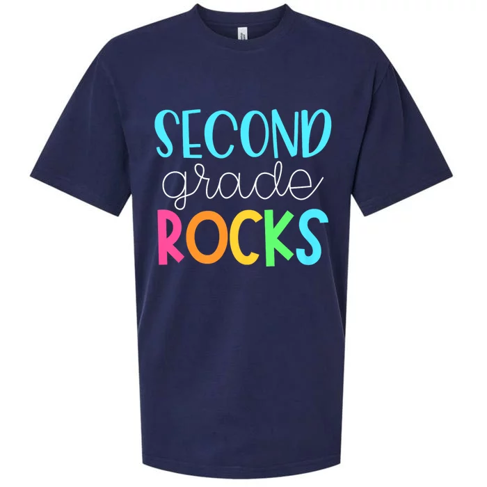 2nd Teacher Team Second Grade Rocks First Day Of Back To School Sueded Cloud Jersey T-Shirt