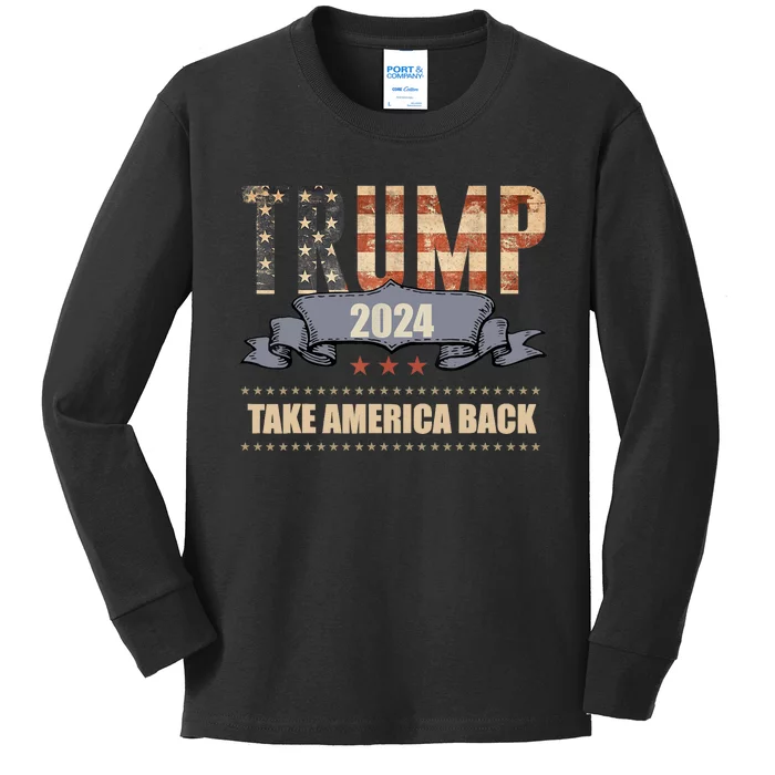 2024 Trump Take America Back Kids Long Sleeve Shirt