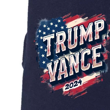 2024 Trump Vance Usa Flag Drip Doggie 3-End Fleece Hoodie