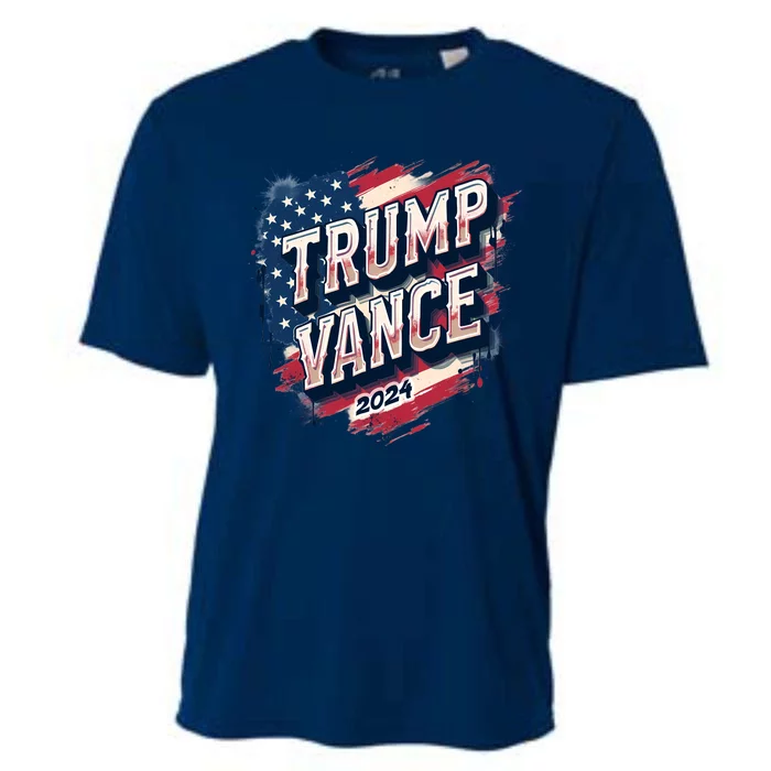 2024 Trump Vance Usa Flag Drip Cooling Performance Crew T-Shirt