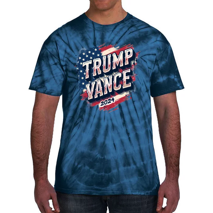 2024 Trump Vance Usa Flag Drip Tie-Dye T-Shirt