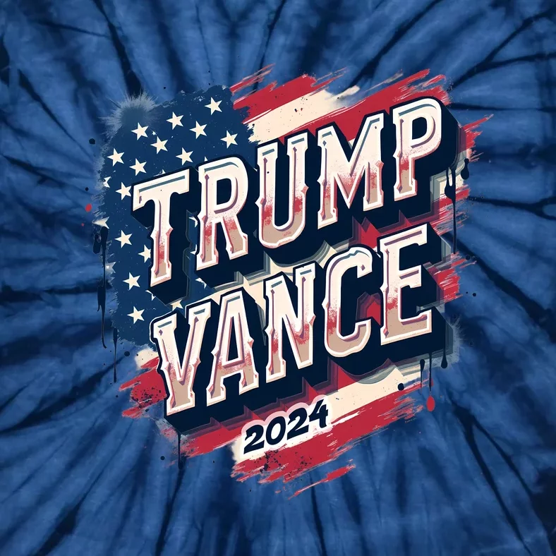 2024 Trump Vance Usa Flag Drip Tie-Dye T-Shirt