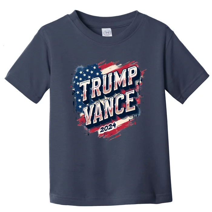 2024 Trump Vance Usa Flag Drip Toddler T-Shirt