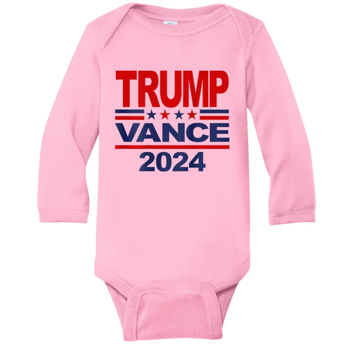 2024 Trump Vance Presidential Election Front And Back Baby Long Sleeve Bodysuit