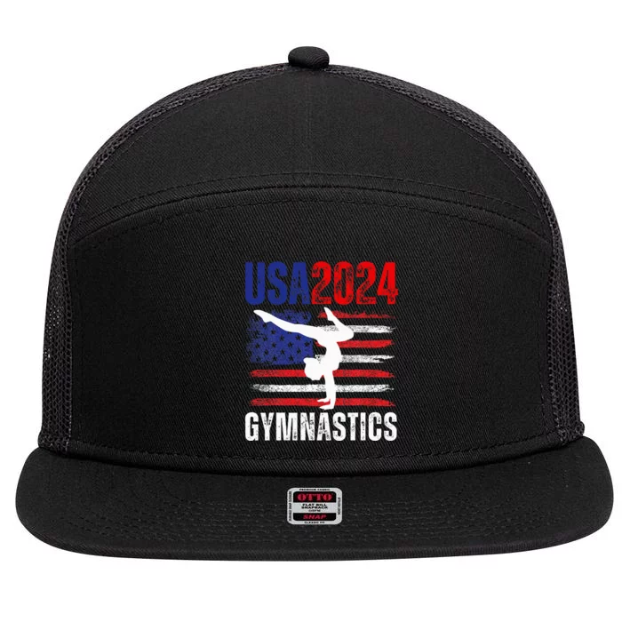 2024 Usa American Flag Gymnastics Gymnast 7 Panel Mesh Trucker Snapback Hat