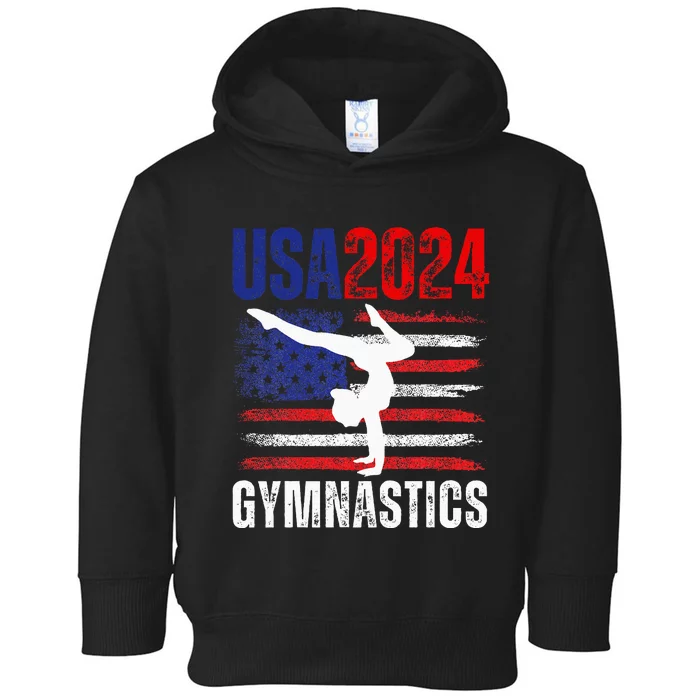 2024 Usa American Flag Gymnastics Gymnast Toddler Hoodie