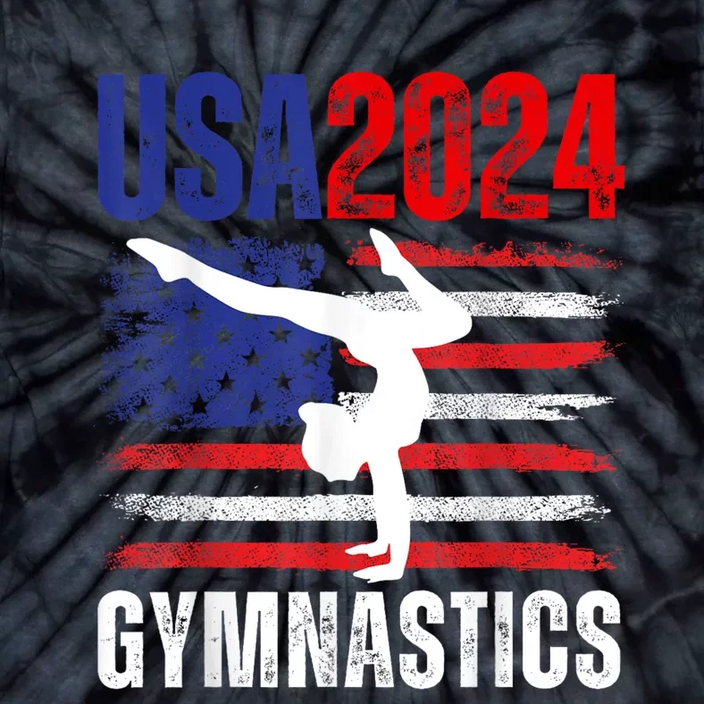 2024 Usa American Flag Gymnastics Gymnast 4th Of July Tie-Dye T-Shirt