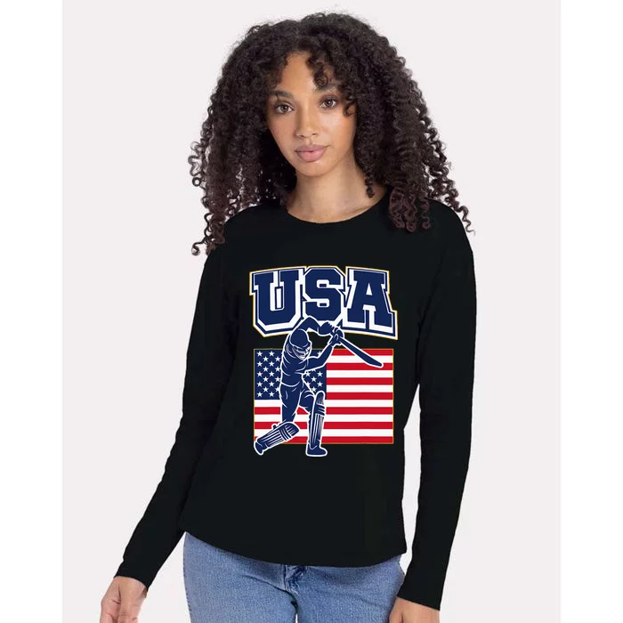 2024 Usa Cricket Jersey T20 Cricket 2024 Usa Cricket Fans Womens Cotton Relaxed Long Sleeve T-Shirt