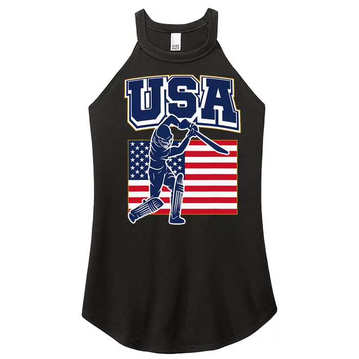 2024 Usa Cricket Jersey T20 Cricket 2024 Usa Cricket Fans Women’s Perfect Tri Rocker Tank