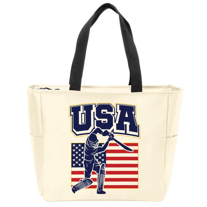 2024 Usa Cricket Jersey T20 Cricket 2024 Usa Cricket Fans Zip Tote Bag