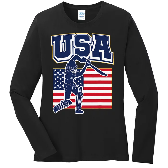 2024 Usa Cricket Jersey T20 Cricket 2024 Usa Cricket Fans Gift Ladies Long Sleeve Shirt