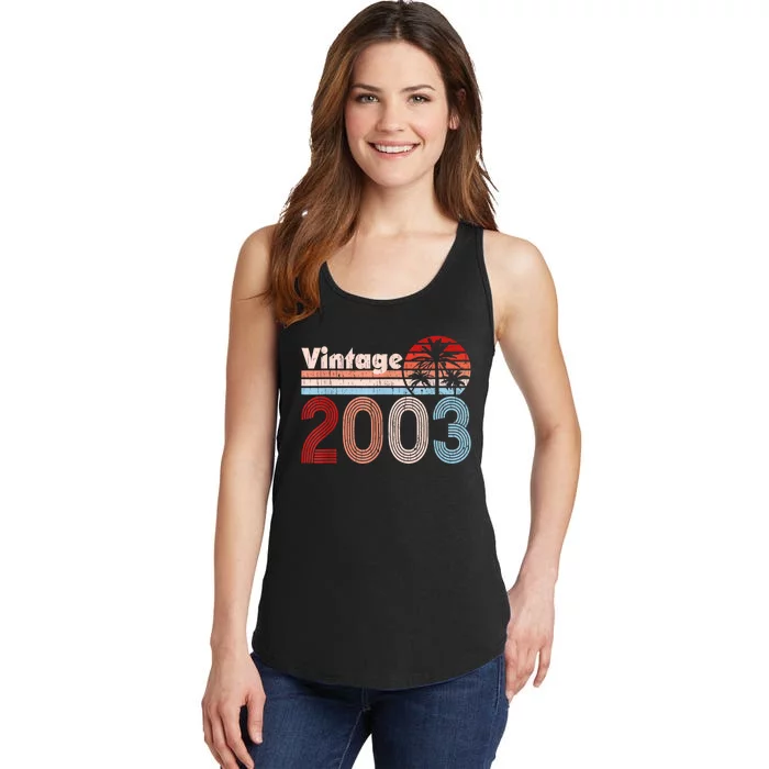 2003 Vintage 21st Birthday 21 Years Old Retro Graphic Ladies Essential Tank