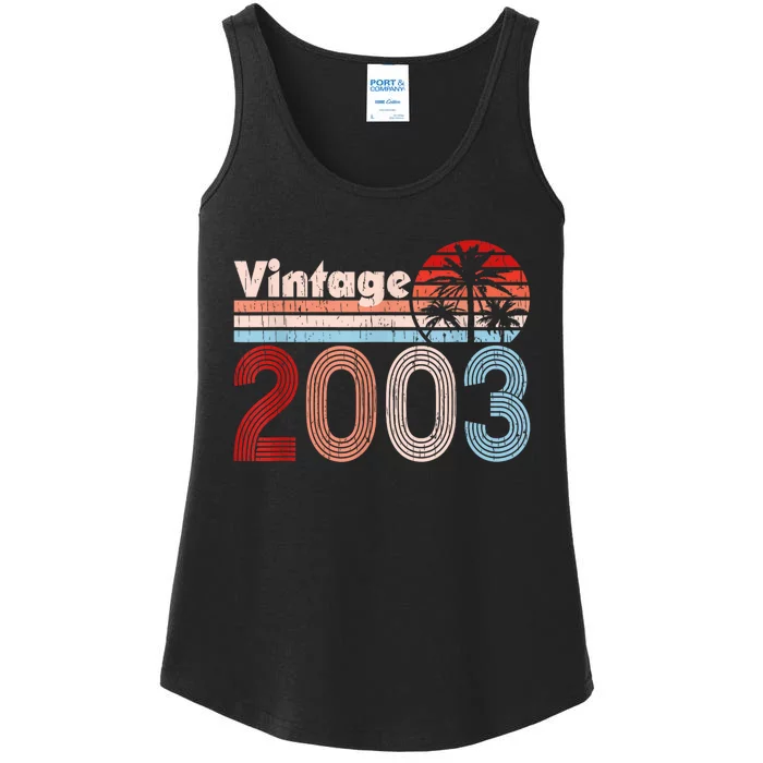 2003 Vintage 21st Birthday 21 Years Old Retro Graphic Ladies Essential Tank