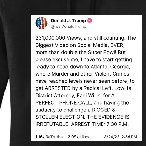 231000000 Views And Still Counting Donald Trump Women's Pullover Hoodie