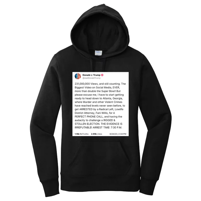 231000000 Views And Still Counting Donald Trump Women's Pullover Hoodie