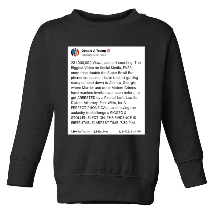 231000000 Views And Still Counting Donald Trump Toddler Sweatshirt